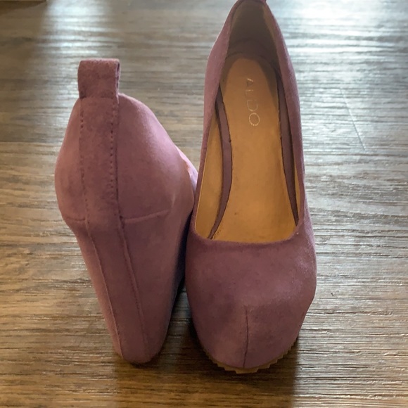 Aldo Purple Leather Platform Wedge - Picture 4 of 5
